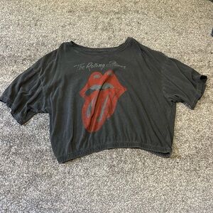 medium american eagle rolling stones cropped tee